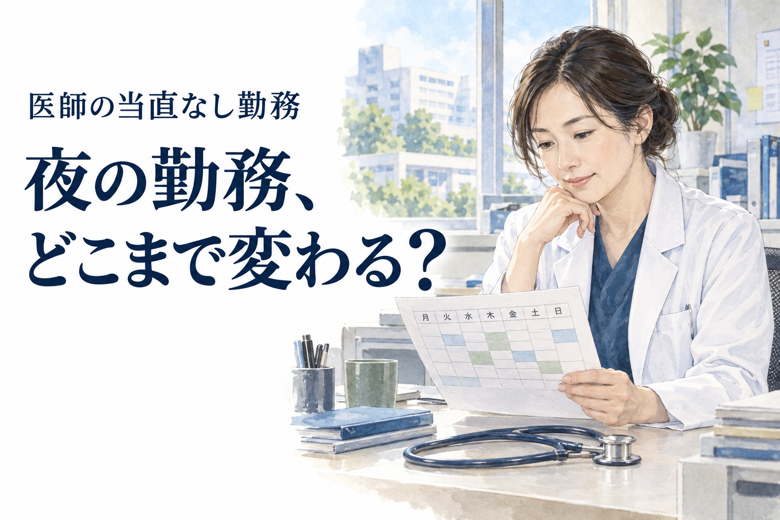 医師 当直なし。当直、オンコール、時間外対応を分けて、求人の勤務条件を確かめます。